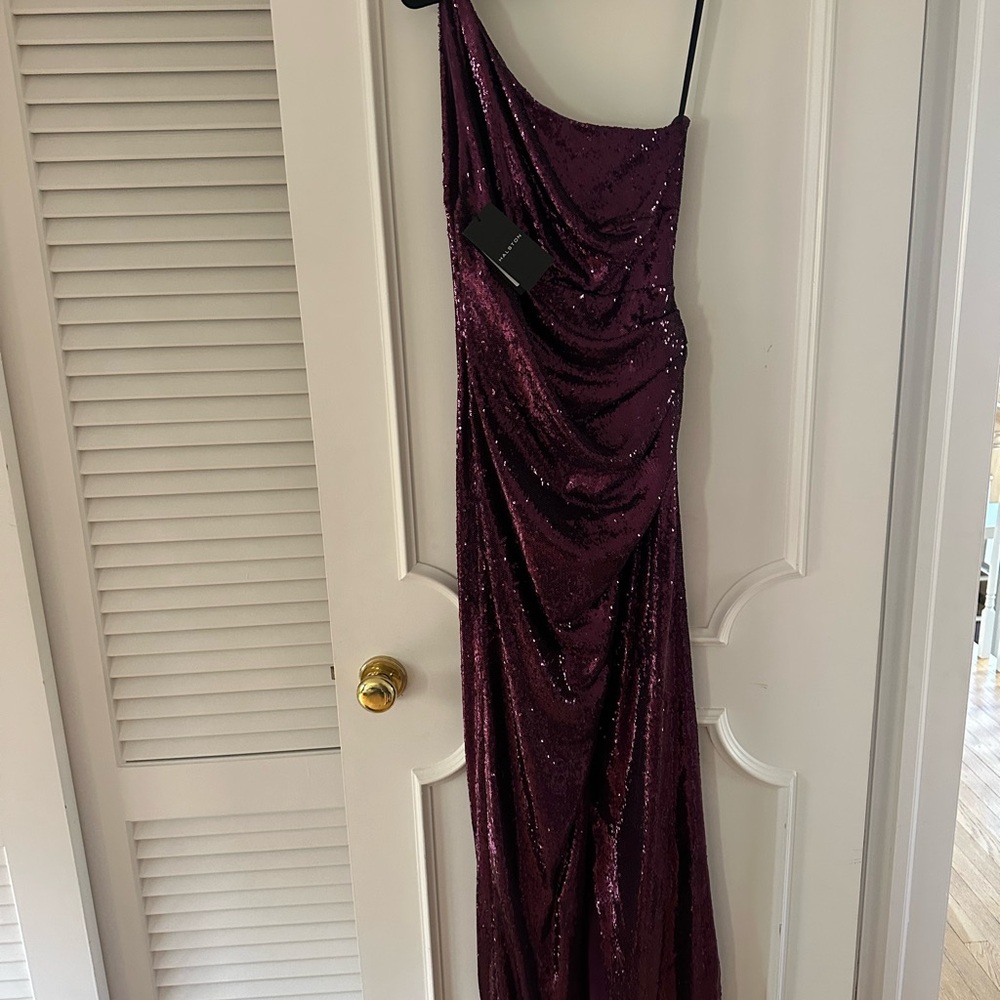 Elegant Halston Purple Sequin Dress